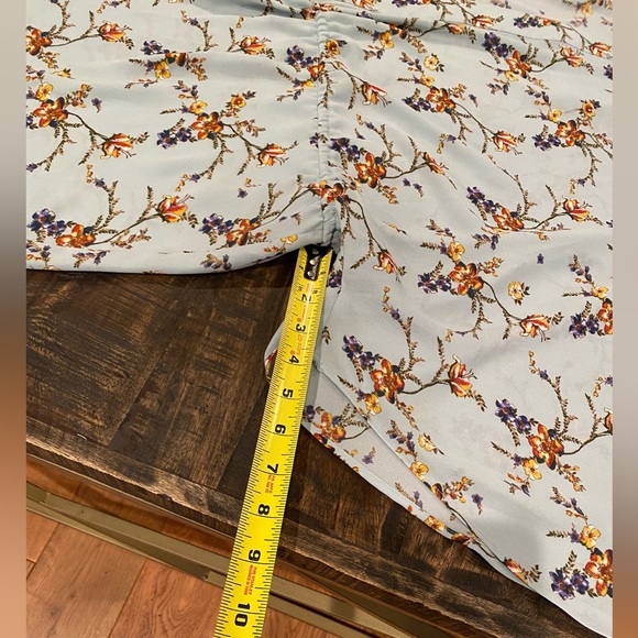 Stunning Floral Kimono Blue Drawstring Waist DR2 Size M/L Medium Large cinch - Picture 9 of 10